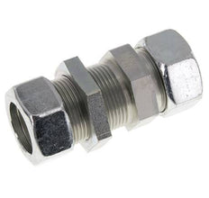 Racor recto de acero cincado 28L Pasamuros 160 bar ISO 8434-1