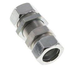 Racor recto de acero cincado 28L Pasamuros 160 bar ISO 8434-1