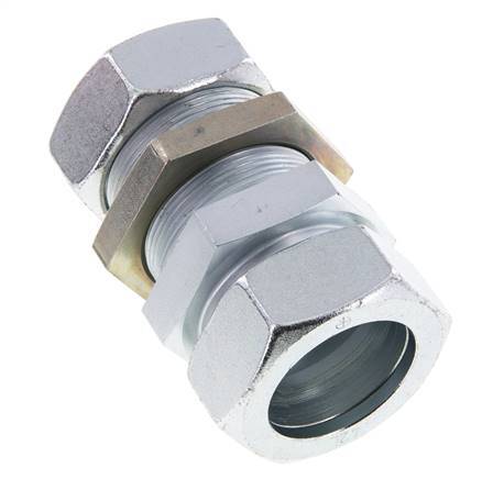 42L Acero Zincado Racor Recto Pasamuros 160 bar ISO 8434-1