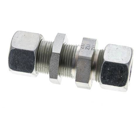 20S Zink plated Steel Straight Cutting Fitting Bulkhead 400 bar ISO 8434-1