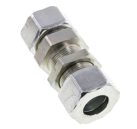 25S Acero Zincado Racor Recto Pasamuros 400 bar ISO 8434-1