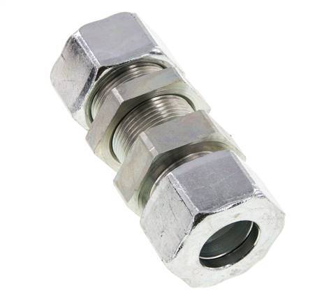 25S Acero Zincado Racor Recto Pasamuros 400 bar ISO 8434-1