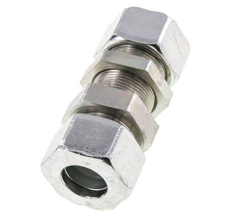 25S Acero Zincado Racor Recto Pasamuros 400 bar ISO 8434-1