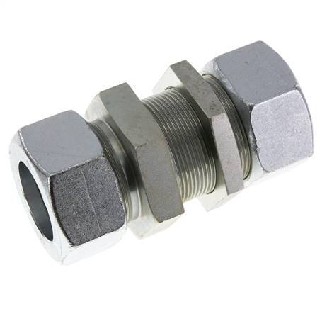 38S Acero zincado Racor recto pasamuros 315 bar ISO 8434-1