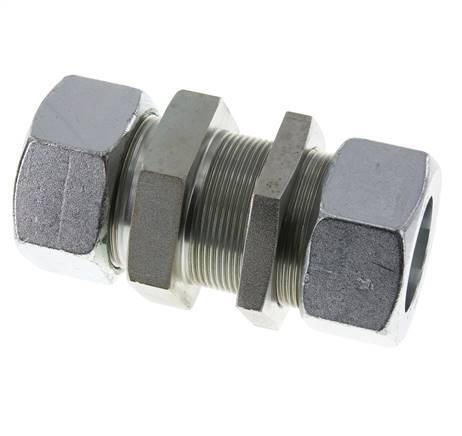 38S Acero zincado Racor recto pasamuros 315 bar ISO 8434-1