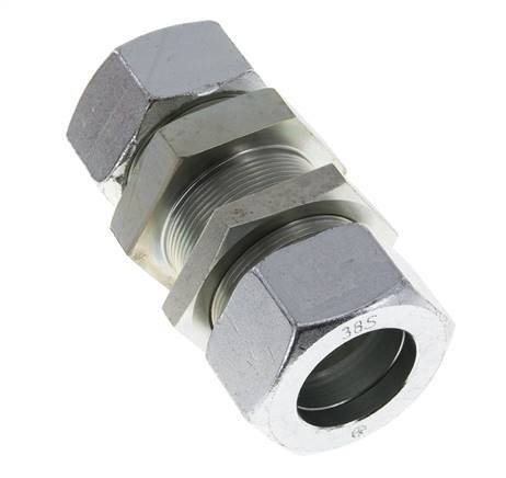38S Acero zincado Racor recto pasamuros 315 bar ISO 8434-1