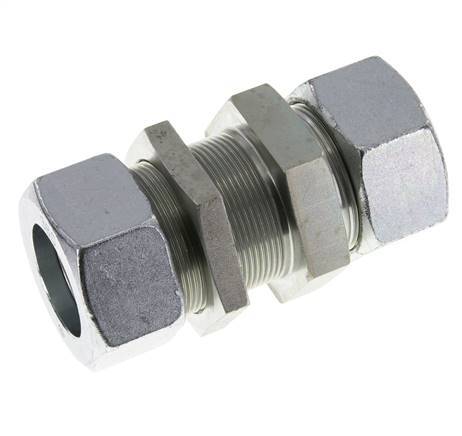 38S Acero zincado Racor recto pasamuros 315 bar ISO 8434-1