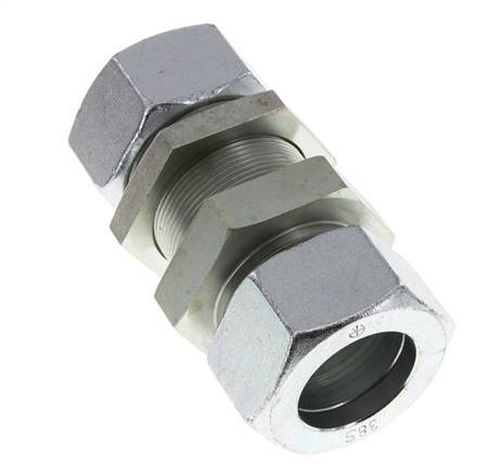 38S Acero zincado Racor recto pasamuros 315 bar ISO 8434-1