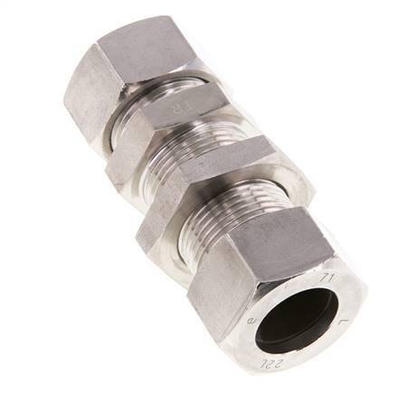 Accesorio de corte recto 22L de acero inoxidable Bulkhead 160 bar ISO 8434-1