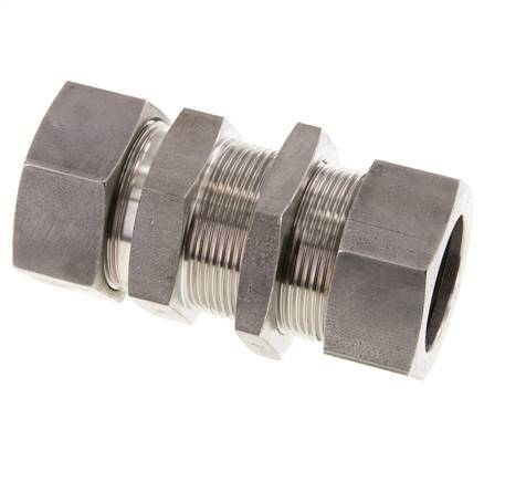 Racor de corte recto de acero inoxidable 35L Pasamuros 160 bar ISO 8434-1
