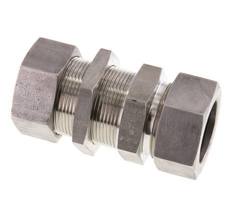 Racor de corte recto de acero inoxidable 35L Pasamuros 160 bar ISO 8434-1