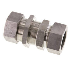 Racor de corte recto de acero inoxidable 35L Pasamuros 160 bar ISO 8434-1