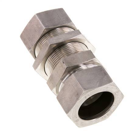 Racor de corte recto de acero inoxidable 35L Pasamuros 160 bar ISO 8434-1