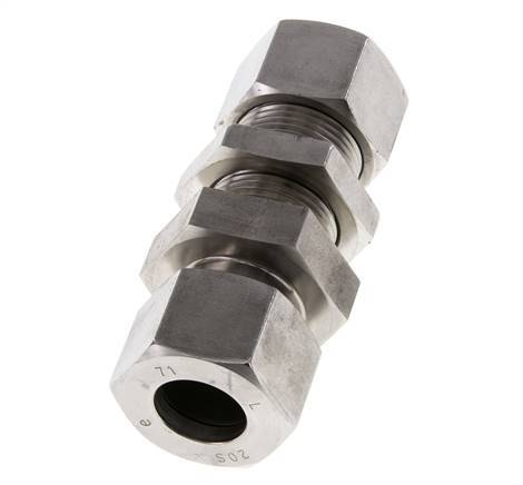 20S Accesorio de corte recto de acero inoxidable Bulkhead 400 bar ISO 8434-1