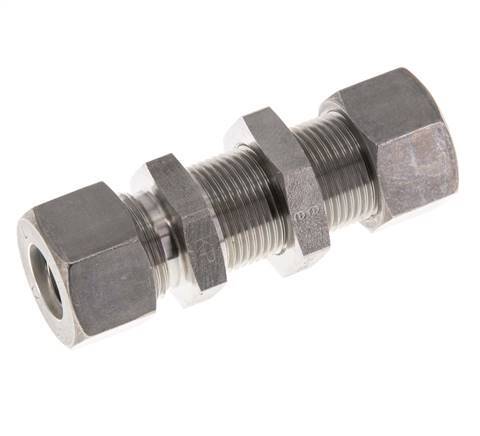 Racor de compresión recto pasamuros de acero inoxidable 15L 315 bar ISO 8434-1