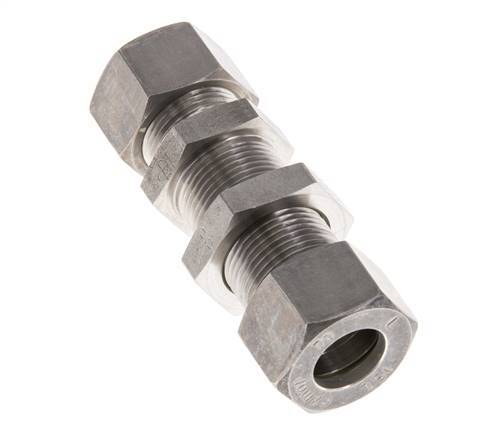 Racor de compresión recto pasamuros de acero inoxidable 15L 315 bar ISO 8434-1