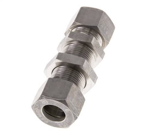 Racor de compresión recto pasamuros de acero inoxidable 15L 315 bar ISO 8434-1