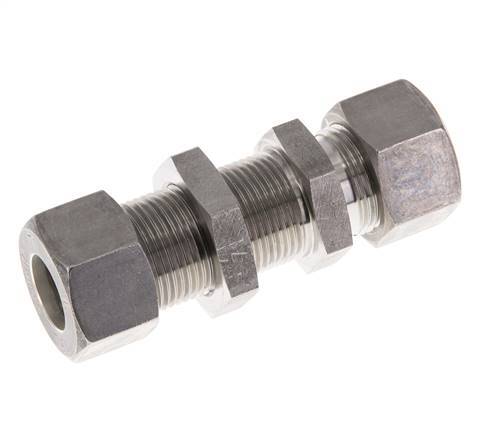 Racor de compresión recto pasamuros de acero inoxidable 15L 315 bar ISO 8434-1
