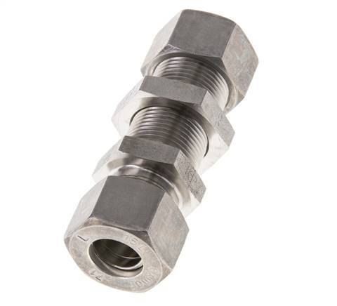 Racor de compresión recto pasamuros de acero inoxidable 15L 315 bar ISO 8434-1