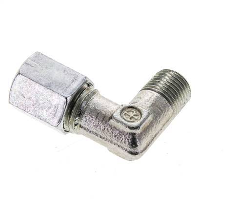 6L y M10x1 (con) Racor de corte en codo de acero galvanizado con rosca macho 315 bar ISO 8434-1