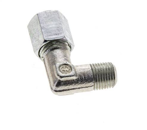 6L y M10x1 (con) Racor de corte en codo de acero galvanizado con rosca macho 315 bar ISO 8434-1