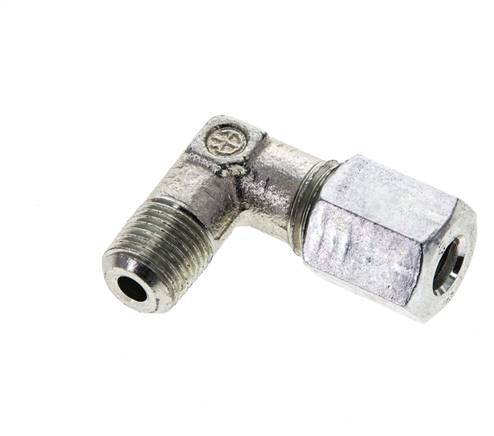 6L y M10x1 (con) Racor de corte en codo de acero galvanizado con rosca macho 315 bar ISO 8434-1