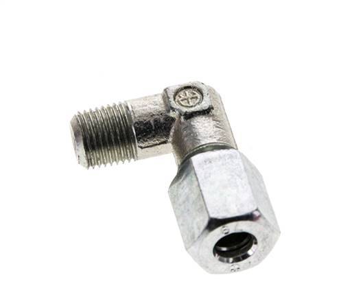 6L y M10x1 (con) Racor de corte en codo de acero galvanizado con rosca macho 315 bar ISO 8434-1