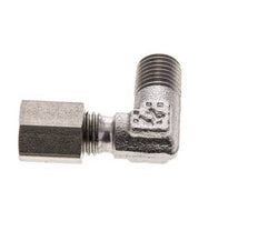 4LL & M8x1 (con) Racor de corte acodado de acero inoxidable con rosca macho 100 bar ISO 8434-1