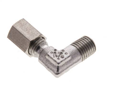 4LL & M8x1 (con) Racor de corte acodado de acero inoxidable con rosca macho 100 bar ISO 8434-1