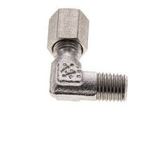 4LL & M8x1 (con) Racor de corte acodado de acero inoxidable con rosca macho 100 bar ISO 8434-1