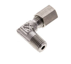 4LL & M8x1 (con) Racor de corte acodado de acero inoxidable con rosca macho 100 bar ISO 8434-1