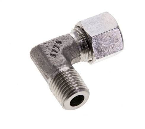 10L y M14x1,5 (con) Accesorio de corte en codo de acero inoxidable con rosca macho 315 bar ISO 8434-1
