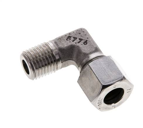 10L y M14x1,5 (con) Accesorio de corte en codo de acero inoxidable con rosca macho 315 bar ISO 8434-1