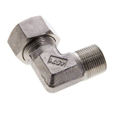 Accesorio de corte en codo de acero inoxidable 18L y M22x1,5 (con) con rosca macho 315 bar ISO 8434-1