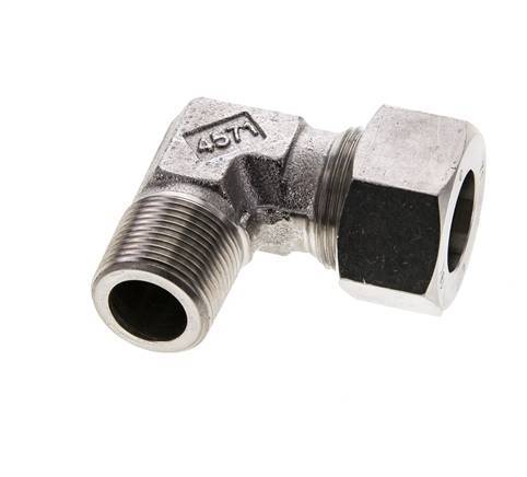 Accesorio de corte en codo de acero inoxidable 18L y M22x1,5 (con) con rosca macho 315 bar ISO 8434-1