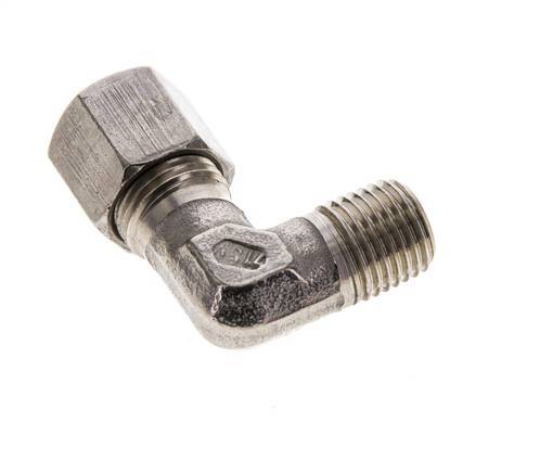 8S y M14x1,5 (con) Accesorio de corte en codo de acero inoxidable con rosca macho 630 bar ISO 8434-1