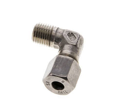 8S y M14x1,5 (con) Accesorio de corte en codo de acero inoxidable con rosca macho 630 bar ISO 8434-1