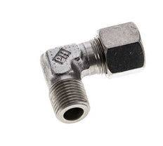 10S y M16x1,5 (con) Accesorio de corte en codo de acero inoxidable con rosca macho 630 bar ISO 8434-1