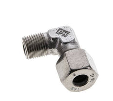 10S y M16x1,5 (con) Accesorio de corte en codo de acero inoxidable con rosca macho 630 bar ISO 8434-1