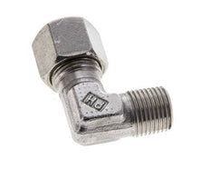 10S y M16x1,5 (con) Accesorio de corte en codo de acero inoxidable con rosca macho 630 bar ISO 8434-1