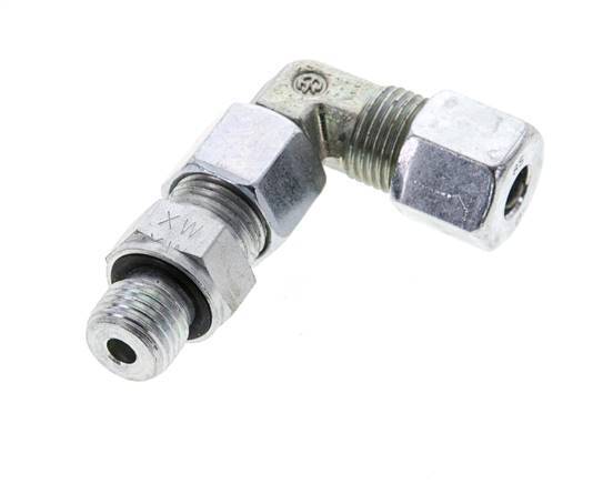 8S & M14x1.5 Zink plated Steel Elbow Cutting Fitting with Male Threads 630 bar Adjustable ISO 8434-1