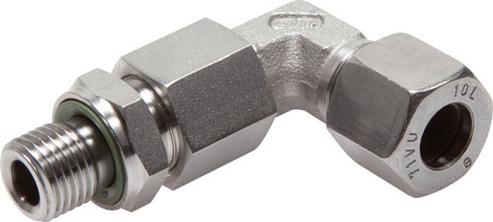 Accesorio de corte en codo de acero inoxidable 18L y G1/2'' con rosca macho 315 bar ajustable ISO 8434-1