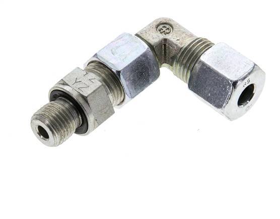 8S & G1/4'' Zink plated Steel Elbow Cutting Fitting with Male Threads 630 bar Adjustable ISO 8434-1