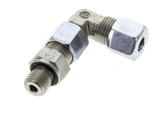 8S & G1/4'' Zink plated Steel Elbow Cutting Fitting with Male Threads 630 bar Adjustable ISO 8434-1