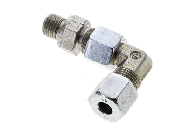 8S & G1/4'' Zink plated Steel Elbow Cutting Fitting with Male Threads 630 bar Adjustable ISO 8434-1