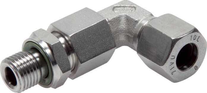 Accesorio de corte en codo de acero inoxidable 22L y G3/4'' con rosca macho 160 bar ajustable ISO 8434-1