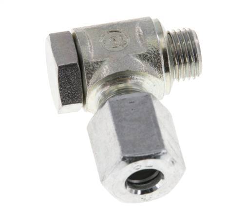 6L y M10x1 Acero Zincado Racor Giratorio de Corte con Rosca Macho 250 bar Giratorio ISO 8434-1