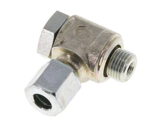 6LL & G1/8'' Acero Zincado Racor Giratorio de Corte con Rosca Macho 100 bar Giratorio ISO 8434-1