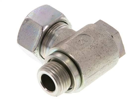 Racor giratorio de acero galvanizado 18L y G1/2'' con rosca macho 160 bar giratorio ISO 8434-1