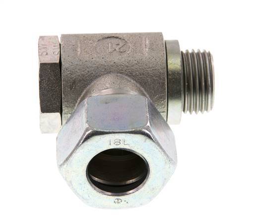 Racor giratorio de acero galvanizado 18L y G1/2'' con rosca macho 160 bar giratorio ISO 8434-1
